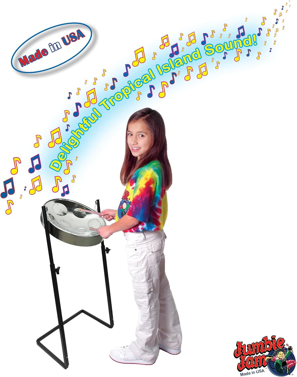 Jumbie Jam Steel Drum Ready-To-Play-Kit Chrome Finish with Metal Z-Floor Stand