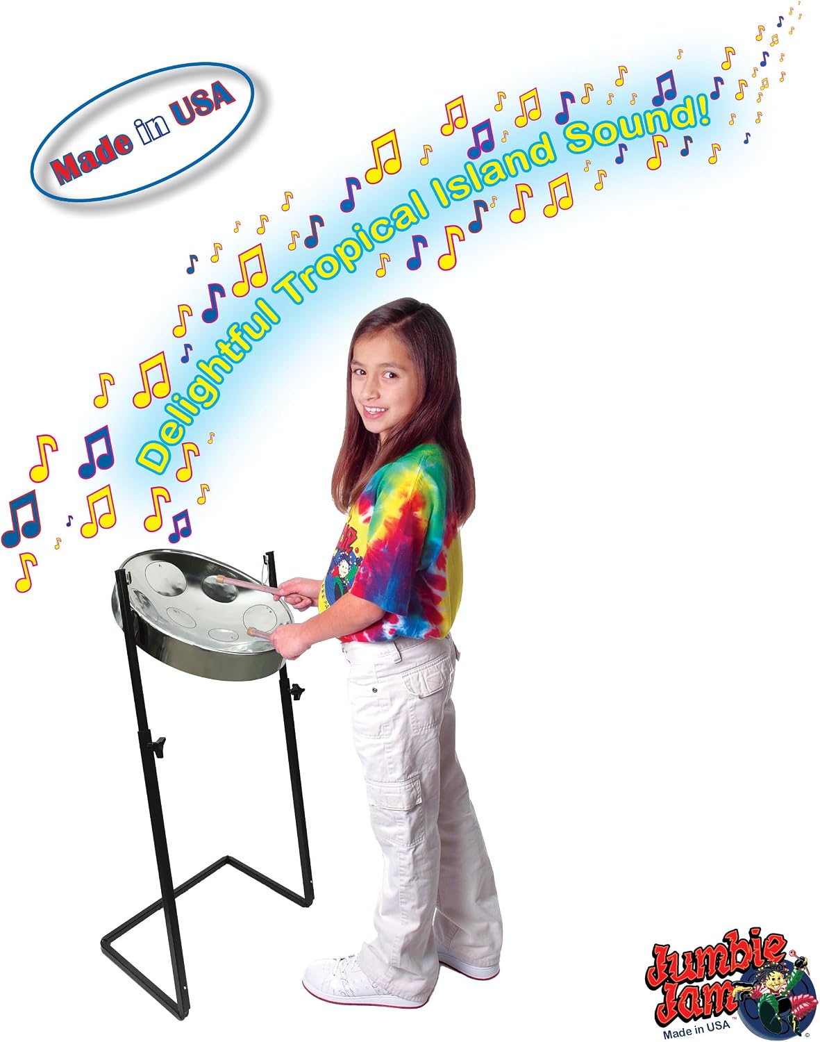 Jumbie Jam Steel Drum Ready-To-Play-Kit Chrome Finish with Metal Z-Floor Stand
