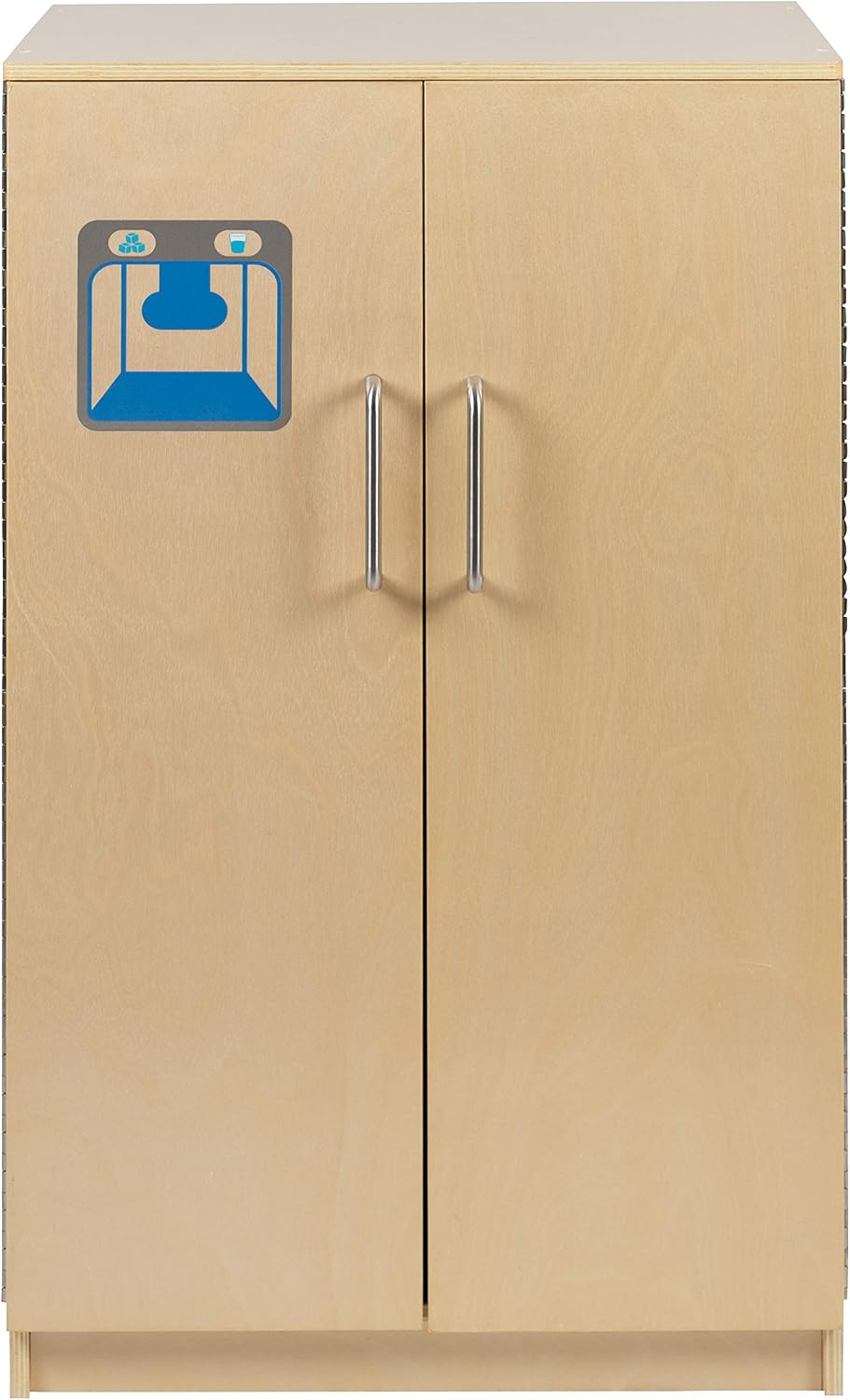 Flash Furniture Hercules Children's Wooden Kitchen Refrigerator for Commercial or Home Use - Safe, Kid Friendly Design, Natural
