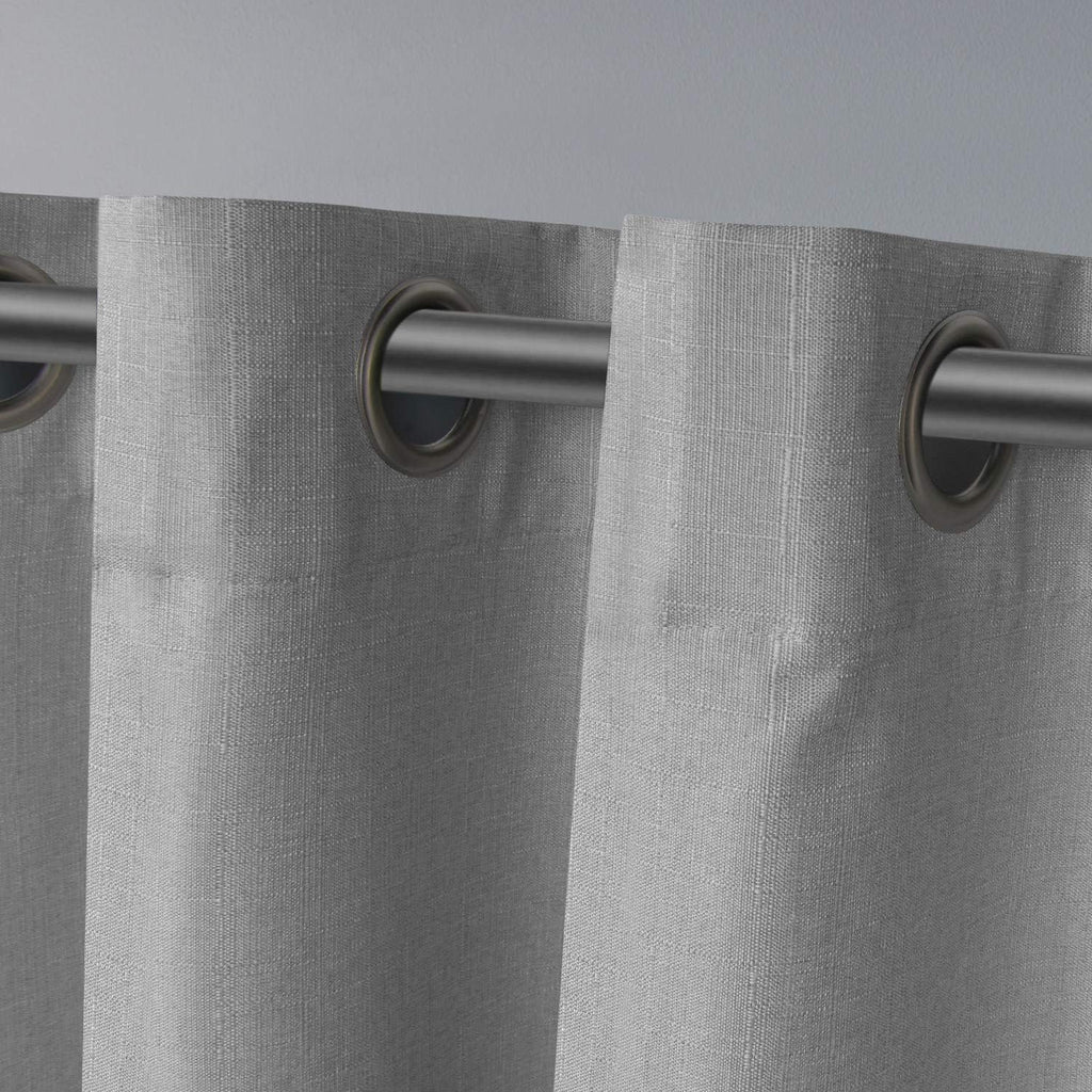 Exclusive Home Loha Linen Curtain Dove Grey Grommet Top | 54'x108' | Light Filtering | Pack of 12