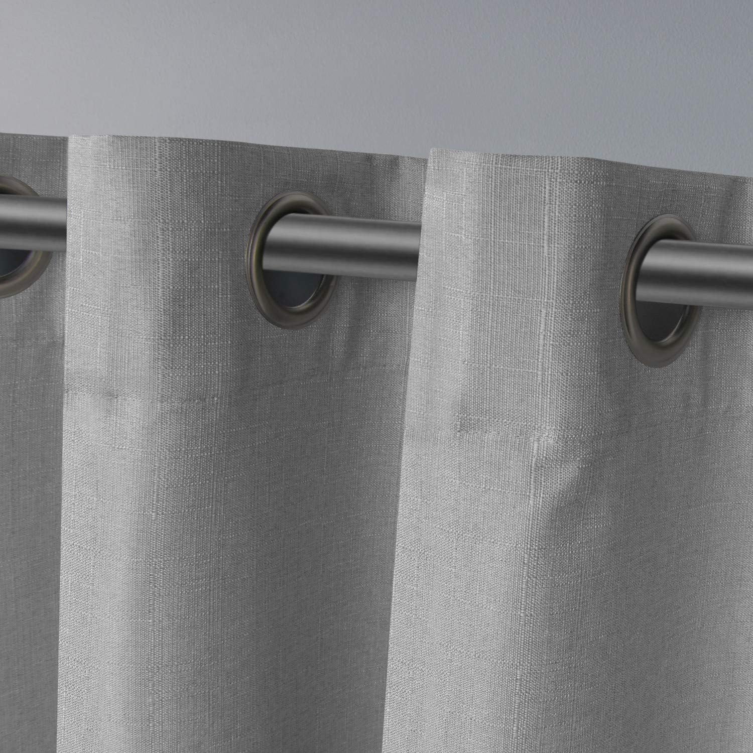 Exclusive Home Loha Linen Curtain Dove Grey Grommet Top | 54'x108' | Light Filtering | Pack of 12