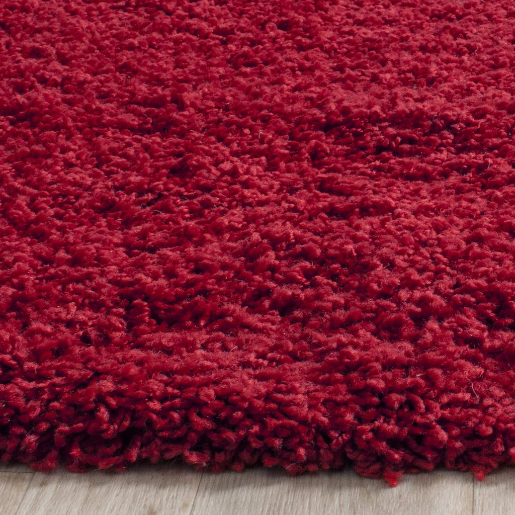 SAFAVIEH Laguna Shag Collection Area Rug - 5'3' Round, Red, Non Shedding & Easy Care, 2-inch Thick, Ideal for The Living Room, Bedroom, Dining (SGL303H-5R)