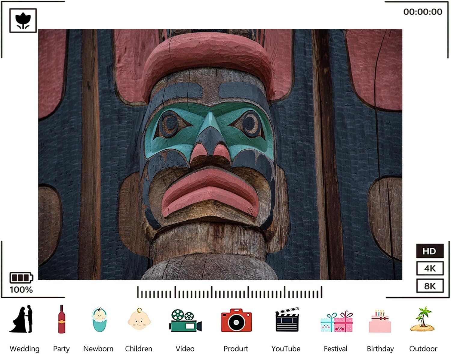 Trykid 20x10ft Native American Totem Pole Backdrop Carved Wooden Face Tribal Art Scene Photography Background Cultural History Birthday Party Decoration Photo Booth Prop Fabric