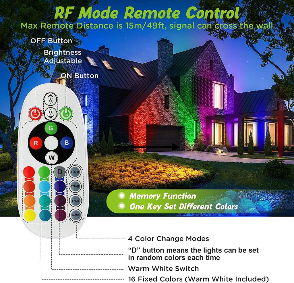 Low Voltage Landscape Lights Christmas 10W RGBW Warm White LED Well Landscape Lighting Waterproof Outdoor 12V-24V Pathway Deck Ground RGB Well Lights (14)