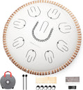 MOOZICA Steel Tongue Drum, 14' Portable Amara Scale Handpan With Octave Overtone Design, For Beginner and Professional (Amara, White)