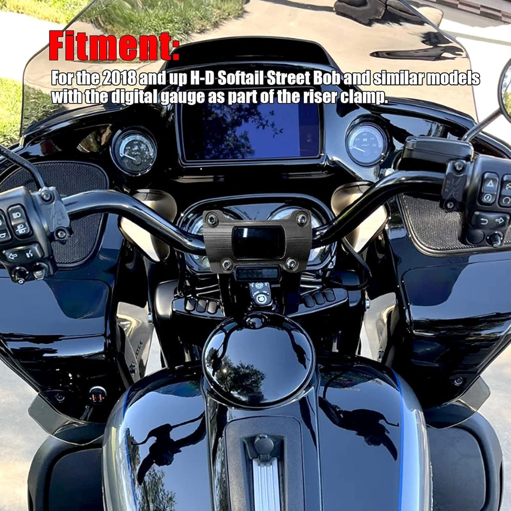 6 inch Tall Motorcycle Handlebar Risers 1 inch Clamp Round with Instrument Gauge Cutout, Handle Bar Riser Extension for Harley Sportster, Dyna, M8 Softail Street Bob Lowrider ST 2018-2022(Black)