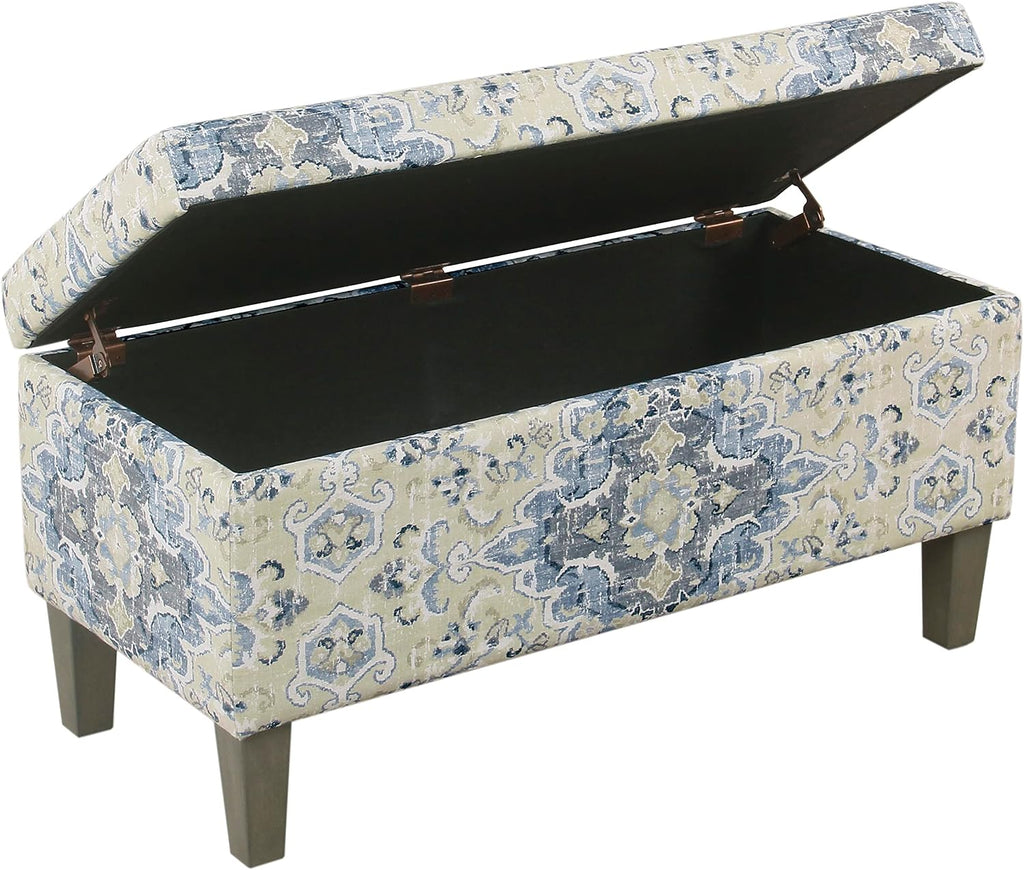 HomePop 36' Decorative Storage Bench - Antiqued Blue