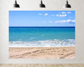 Trykid 20x10ft Sunny Sandy Beach Backdrop Clear Blue Sky Turquoise Waves Soft Foam Photography Background Vacation Shoots Tapestry Party Decoration Photo Studio Prop Fabric