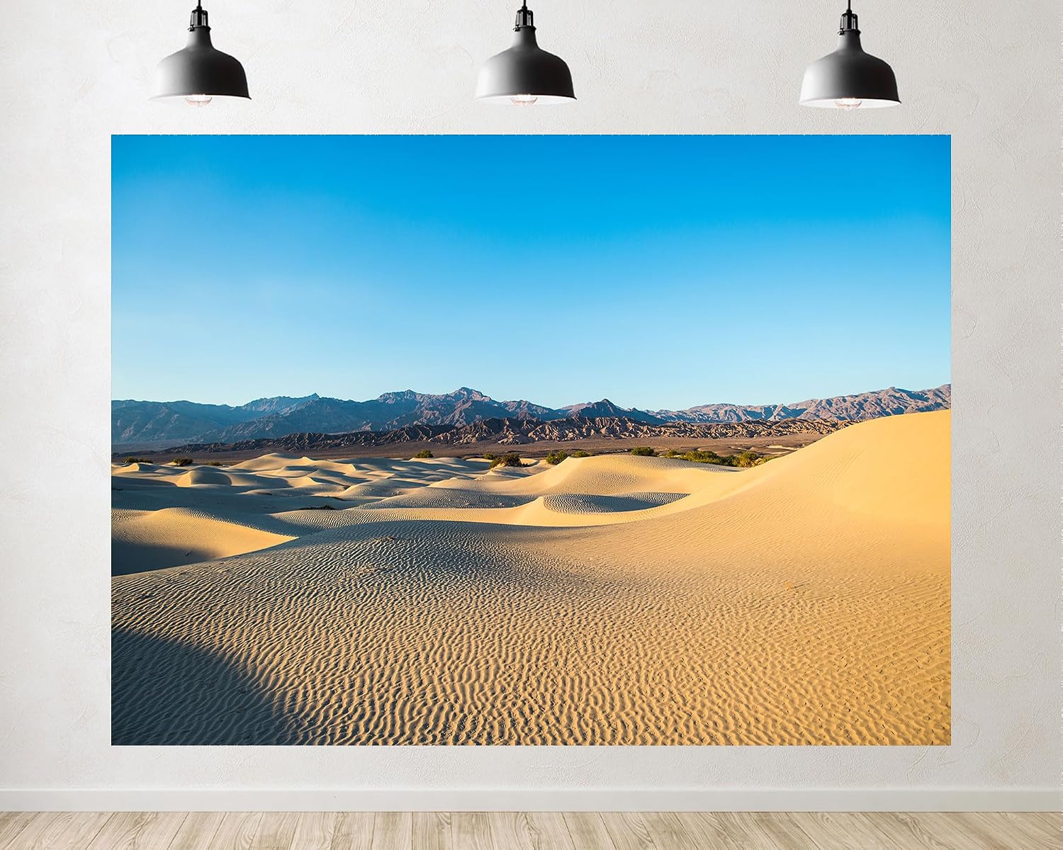Trykid 20x10ft Sunny Dune Mountain Range Backdrop Warm Golden Clear Textured Sand Arid Natural Scenery Photography Background Desert Theme Party Decoration Photo Booth Prop Fabric