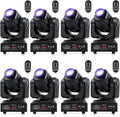 8PCS 60W LED Moving Head Light Stage Lights with Remote Control 8 GOBO 8 Colors Spotlight by DMX Controlled 11 Channel with Sound Activated for Disco Club Party Stage Lighting Shows