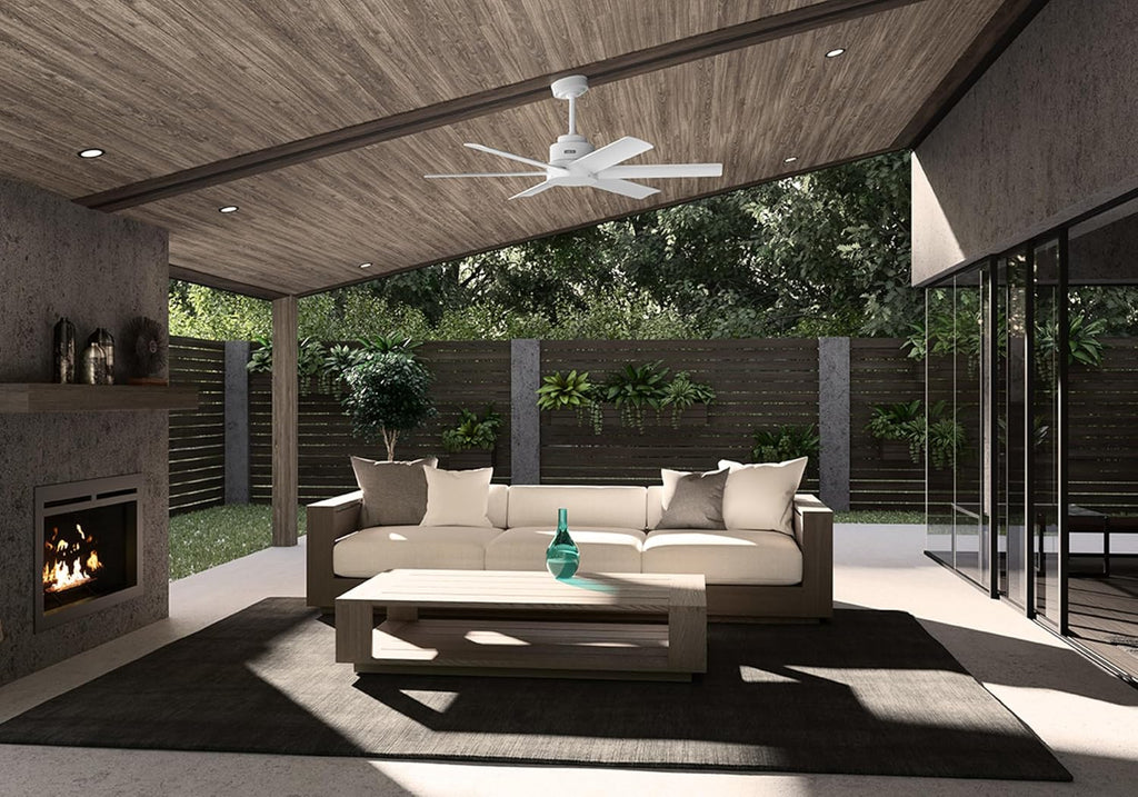Hunter 52' Kennicott Indoor/Outdoor Ceiling Fan, Wall Control, Fresh White | SureSpeed high velocity airflow and no-light design suit covered patios, porches, bedrooms, or living rooms with easy setup.