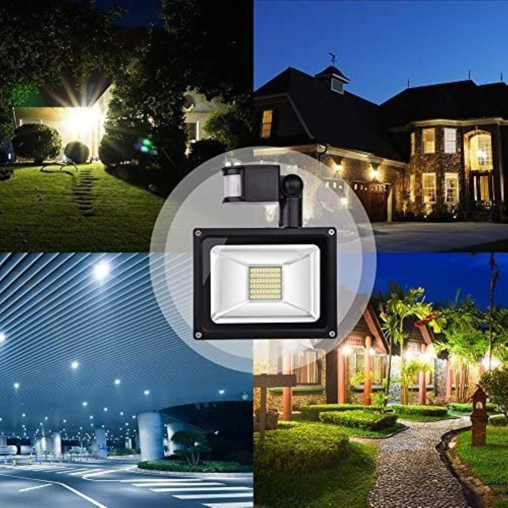 Solar Flood Lights 20W Warm White LED Spotlight with Motion, Outdoor Floodlights, Ip65 Waterproof Lamp, 2000Lm, 2800 3200 K