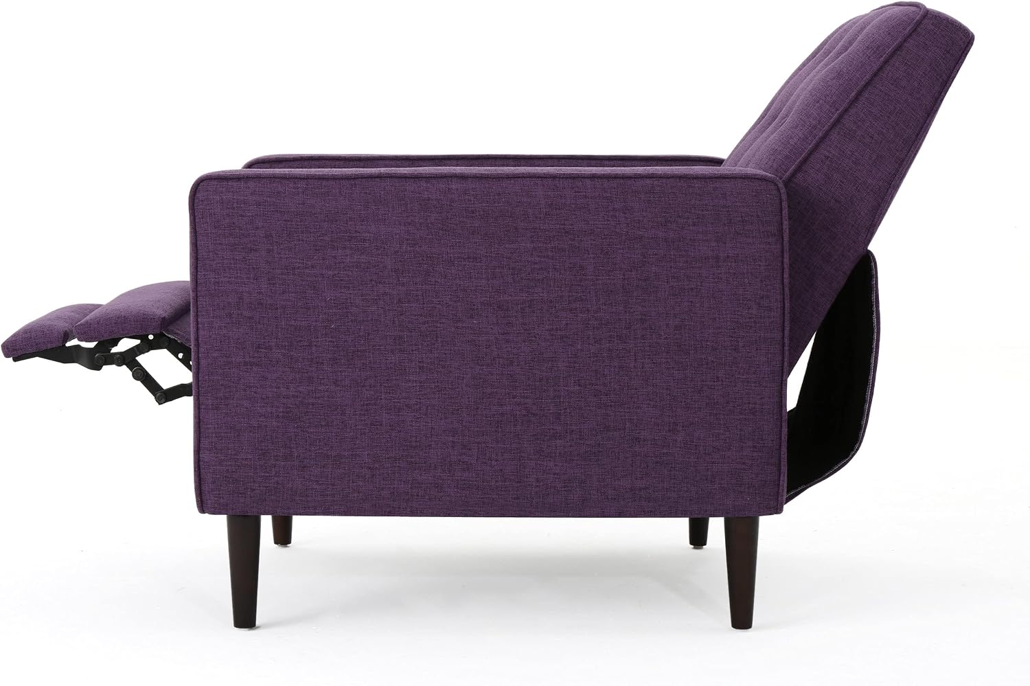 GDFStudio Christopher Knight Home Mervynn Mid-Century Modern Fabric Recliners, 2-Pcs Set, Muted Purple / Dark Espresso