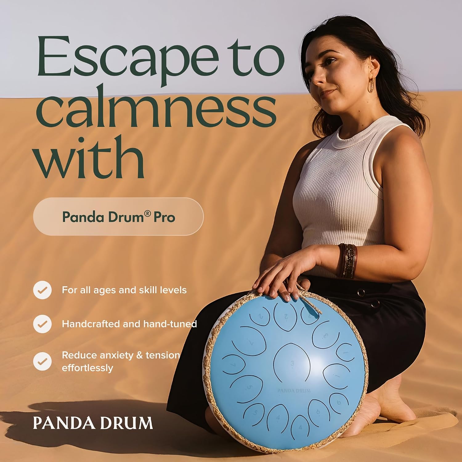 Panda Drum Pro (Blue) + Plus (Black) | 432 Hz Steel Tongue Drums