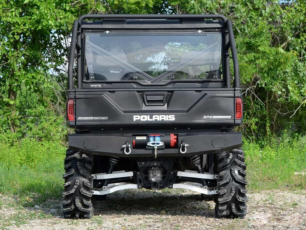 SuperATV Heavy Duty Rear Sport Accessory Bar For Polaris Ranger XP 570 / XP 900 / XP 1000/1000 / Diesel 1000 / Midsize 500/570 / EV/ETX Crew (See Fitment) | Wrinkle Black | Easy Installation