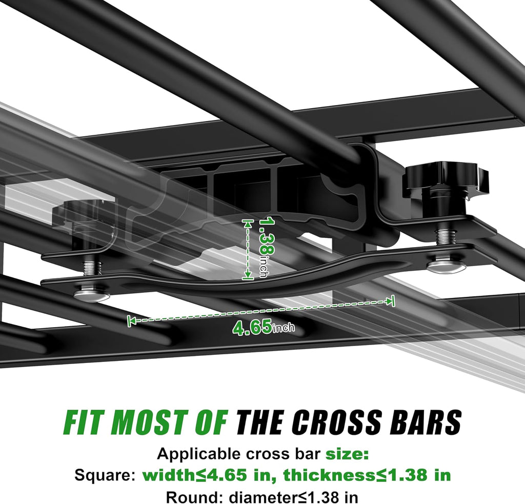 Folews 64 x 39 x 6 Inch Roof Basket, Heavy Duty 300LB Roof Rack Cargo Carrier Universal Rooftop Cargo Basket Steel Luggage Holder for Car, SUV, Truck & Pickup