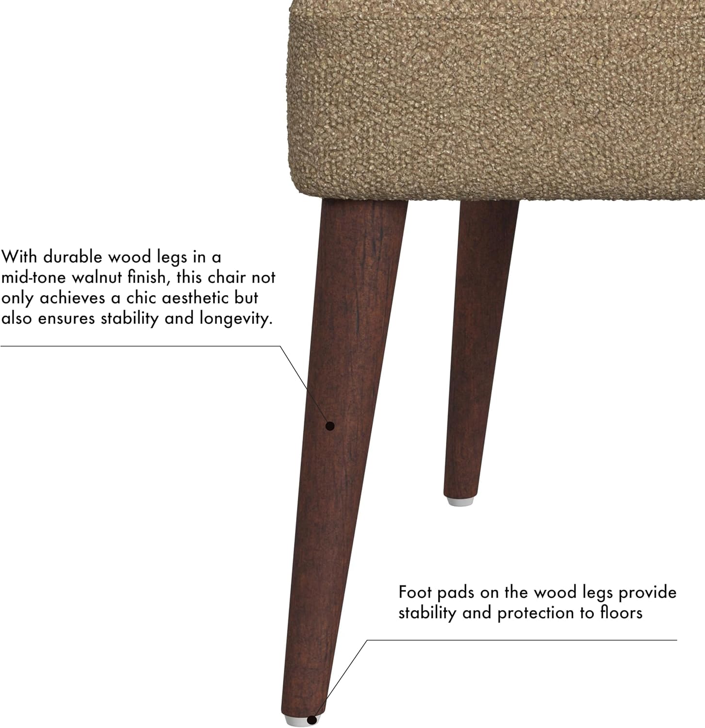 HomePop Hemet Gayle Dining Chair - Brown Boucle (Single Pack)