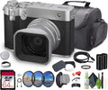 FUJIFILM GFX100RF 102MP Large Format Mirrorless Digital Camera, Powerful Compact Rangefinder Style, 4K/30p Video, AI Autofocus, 35mm F4 Lens, Built-in ND Filter, 20 Film Simulation Bundle (Silver)