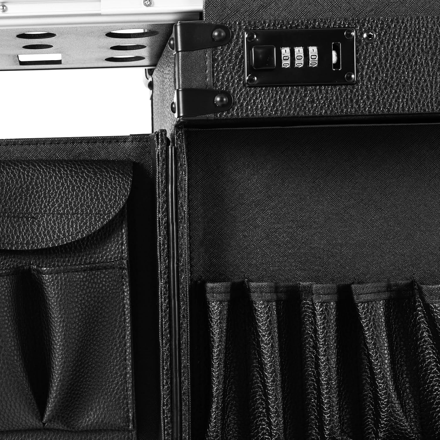 Rolling Makeup Case, Cosmetic Train Cases Professional Hair Stylist Travel Case Nail Salon Cart Trolley Carts With 4 Wheels Rolling Cosmetology Case For Barber Shop Beauty Salon Nail Salon (Black)