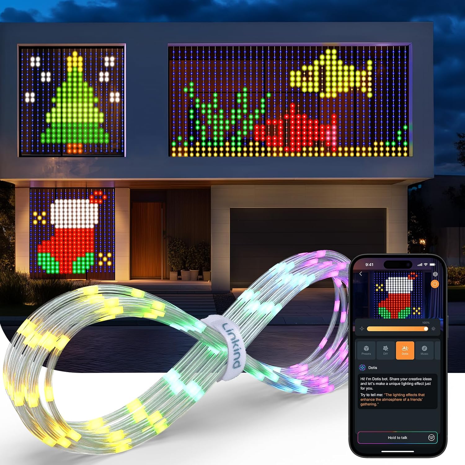 Linkind Solar Lights Outdoor StarRayS + Smart Curtain Lights
