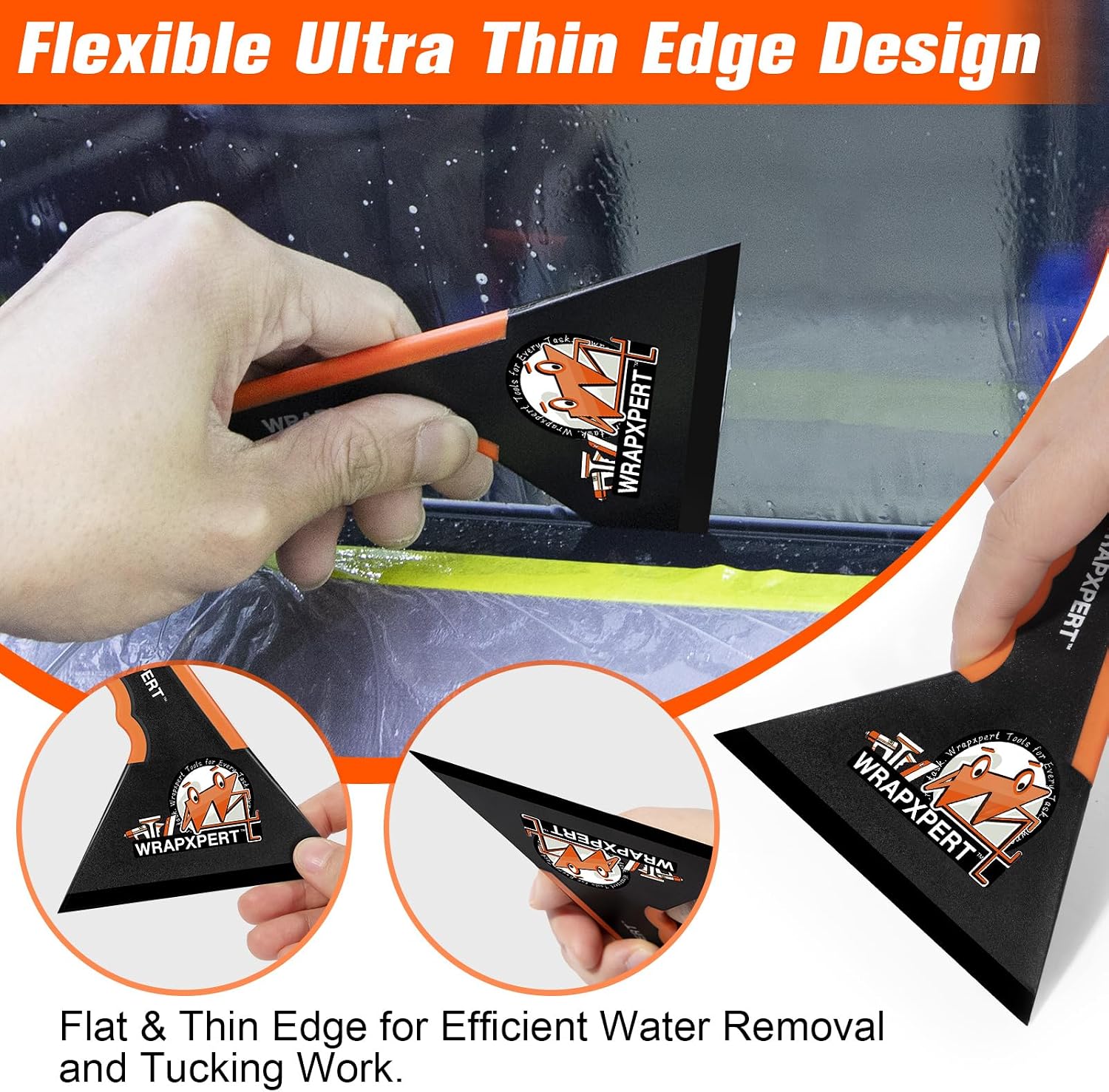 WRAPXPERT Window Tinting Tools for Windshield/Rear Glass Film Install and Clean Includes Bulldozer Squeegee, Window Scraper, Felt Squeegee, Small PPF, Utility Knife, Vinyl Wrap Cutter