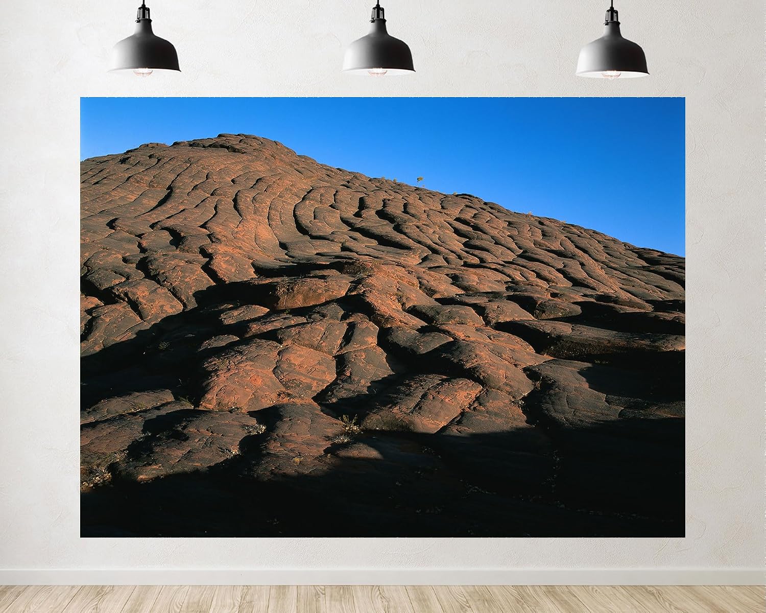 Trykid 20x10ft Red Layered Rock Backdrop Wavy Sedimentary Patterns Clear Blue Sky Arid Badlands Photography Background Wedding Birthday Party Decoration Photo Booth Prop Fabric