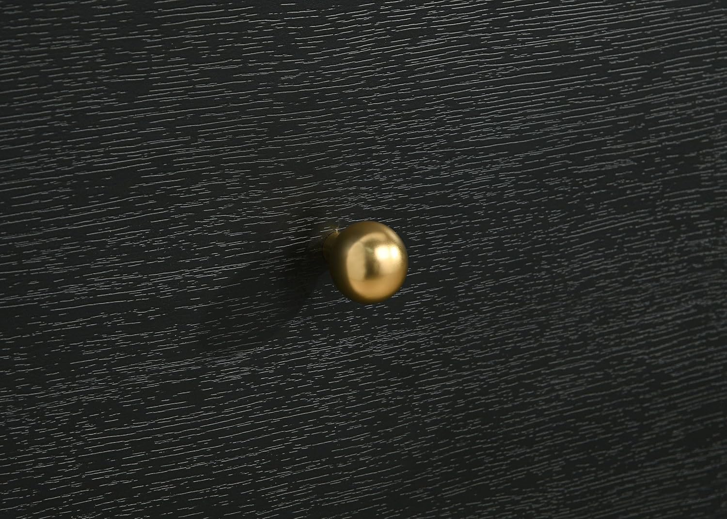 Coaster Home Furnishings - Cavelle - Wood - 6-Drawer Dresser with Mid-Century Modern Style, Gold Ball Knobs, Metal Extension Glides, Rounded Corners - Bedroom - Black - 223663