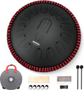 MOOZICA 15 Inch Steel Handpan Tongue Drum - 15 Notes in C Major 432hz Tongue Drum with Octave Overtone Design - Professional Percussion Instrument with Carrying Bag