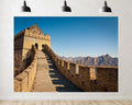 Trykid 20x10ft Ancient Fortification Watchtower Backdrop Mountainous Landscape Historic Stone Wall Clear Sky Photography Background Travel Adventure Party Decoration Photo Booth Prop Fabric