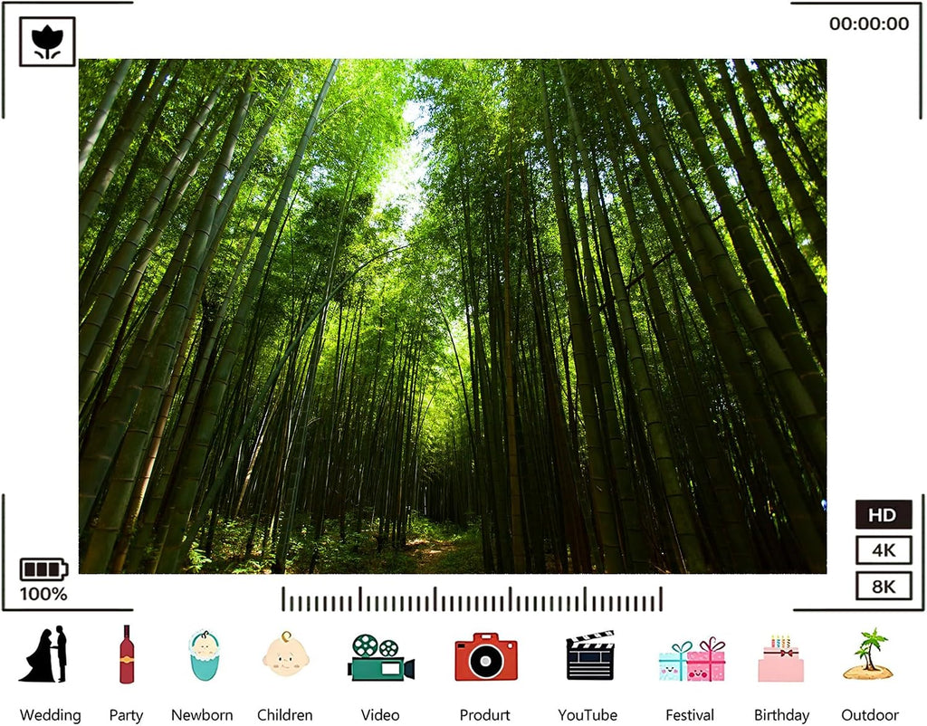 Trykid 20x10ft Tall Green Bamboo Forest Backdrop Sunlit Path Zen Nature Photography Background Wellness Retreat Party Decoration Tapestry Photo Booth Prop Fabric