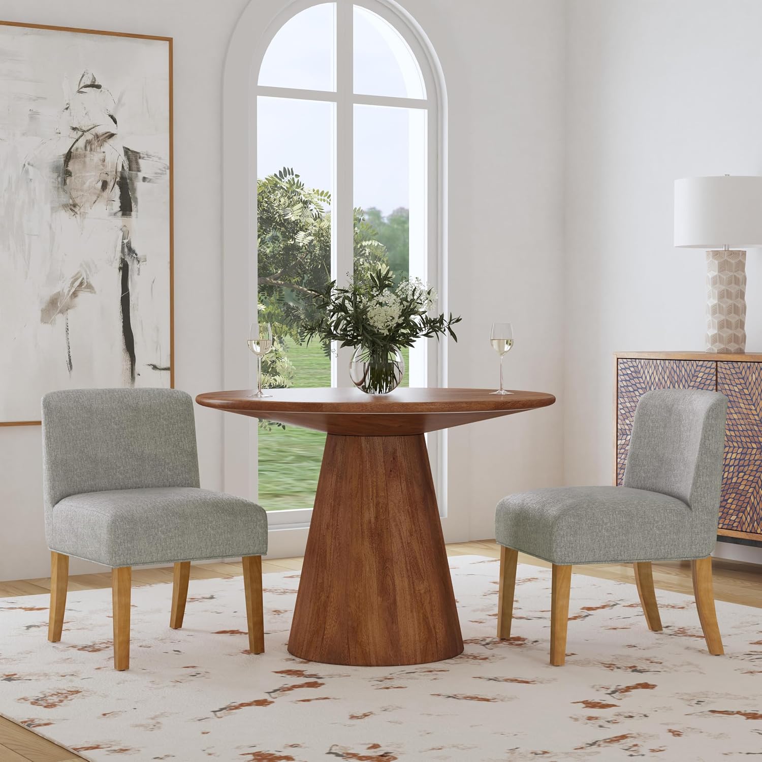 HomePop Low Back Dining Chair - Gray Woven (Single Pack)