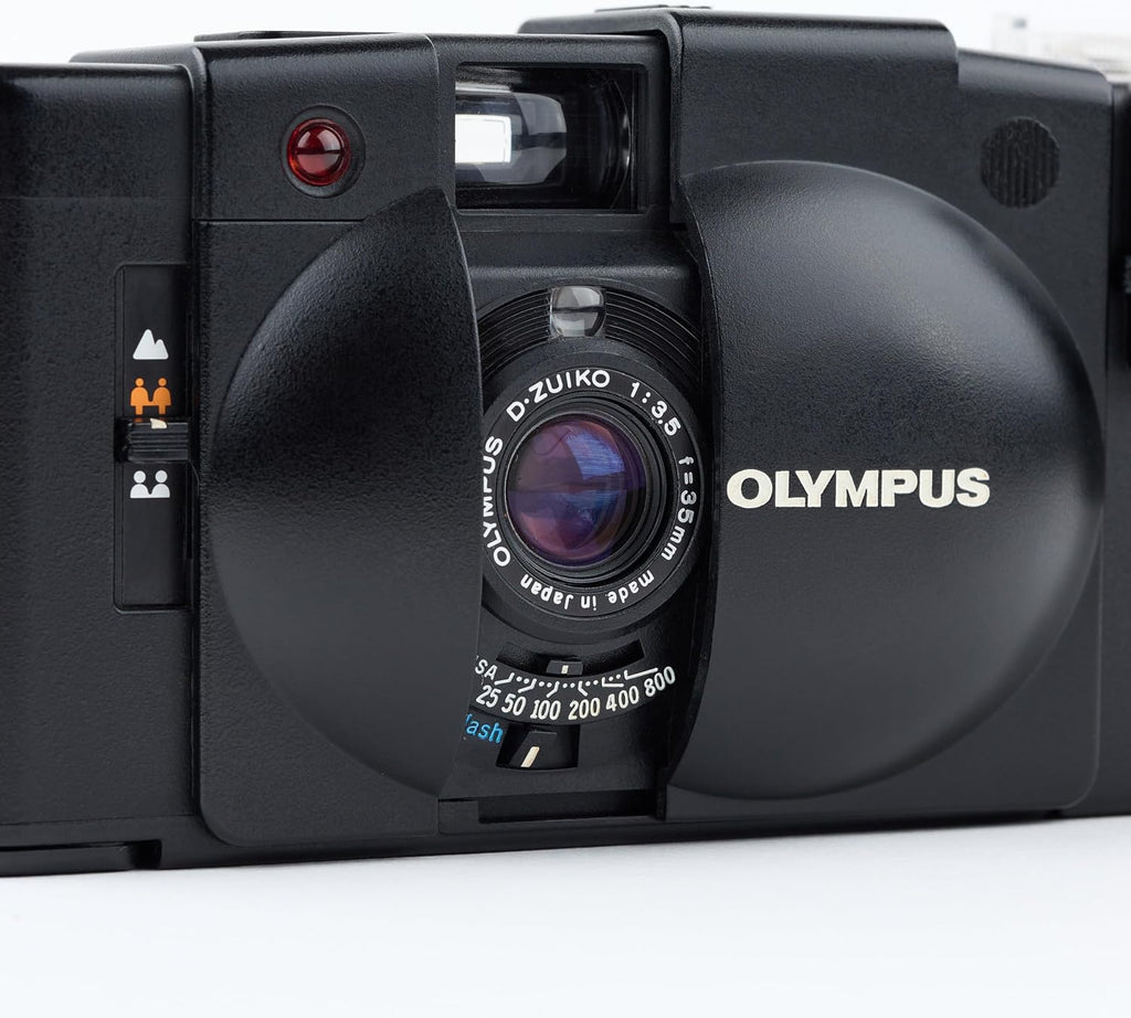 Olympus XA 35mm Film RangeFinder Camera with Flash Attached Olympus D-Zuiko 35mm f/3.5 lens and Flash Attachment (Renewed)