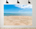 Trykid 20x10ft Golden Sand Beach Backdrop Clear Sky Calm Wave Photography Background Summer Vacation Leisure Tapestry Party Decoration Photo Studio Prop Fabric