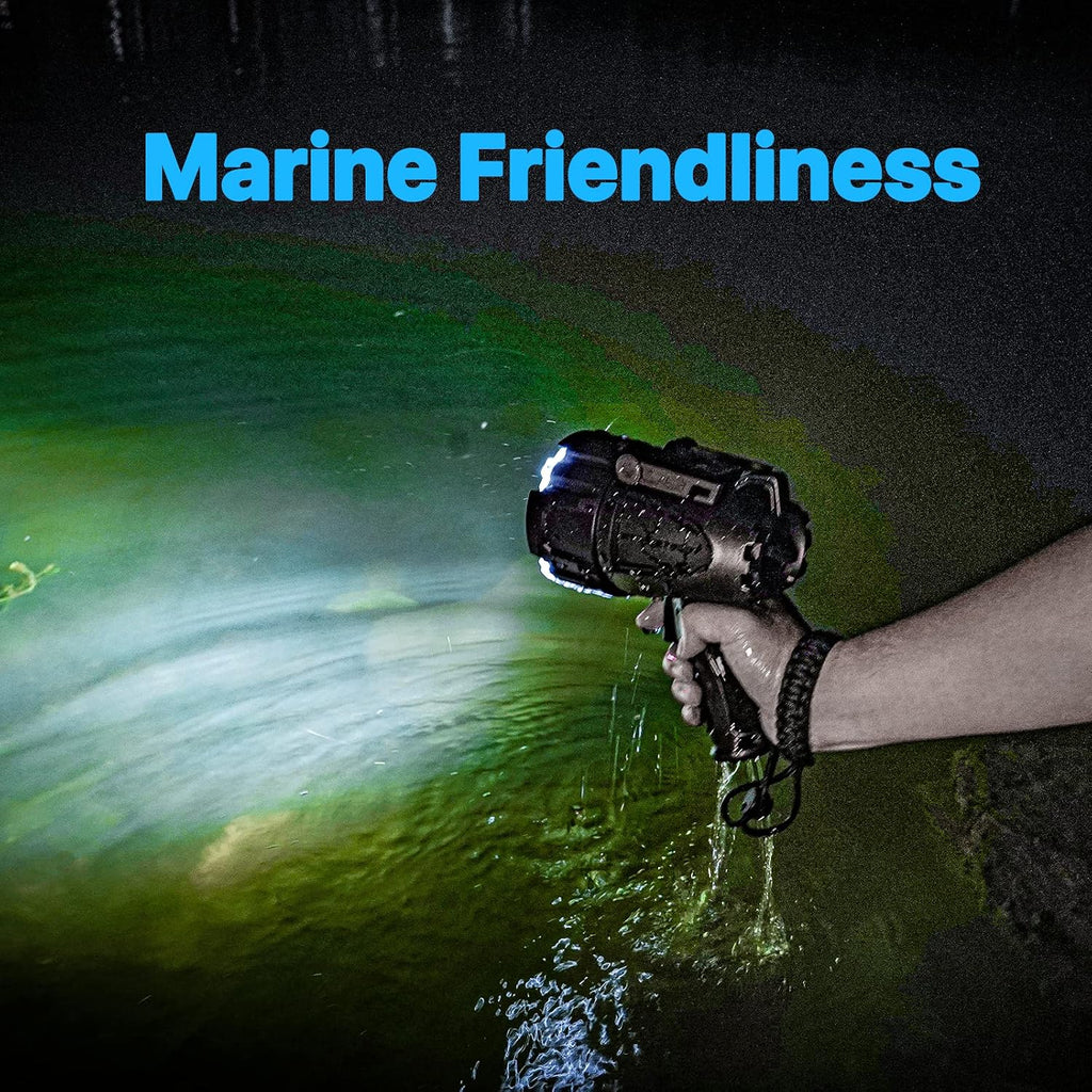 GOODSMANN Spotlight 10000 Lumen Waterproof Rechargeable Marine Spotlight LED Spotlights for Hunting with EVA Carrying Case 9903-C103-01A