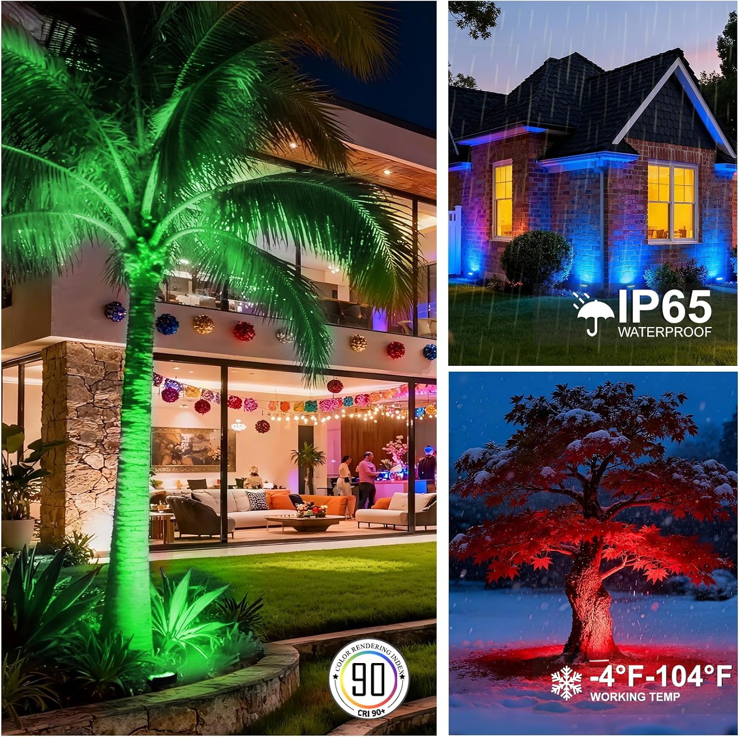 Blue Color Flood Lights Low Voltage, 9W 12V LED Hard Wired Landscape Flood Wall Washer Lights Outdoor Waterproof for Uplighting Tree House, Super Bright, Aluminum, Black, 6Pack