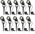 L LOHAS LED 5W Dusk to Dawn Outdoor Lighting, Auto On/Off 3000K Landscape Outdoor Spotlight, IP66 Waterproof Plug in Spot Lights for Yard, Garden, House, Pathway, Plant, UL Listed (10 Pack)