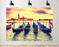 Trykid 20x10ft Venice Gondola Backdrop Golden Sunset San Giorgio Maggiore Island Grand Canal Mooring Poles Photography Background Italian Wedding Party Decoration Photo Booth Prop Fabric