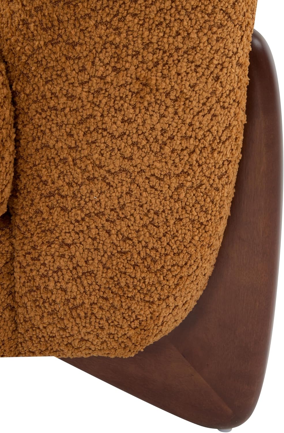 Christopher Knight Home Holly Modern Boucle Fabric Upholstered Club Chair for Living Room, Home Office, Apartment, Relaxing Chair with Removable Cushion and Birch Wood Legs, Caramel Brown + Walnut