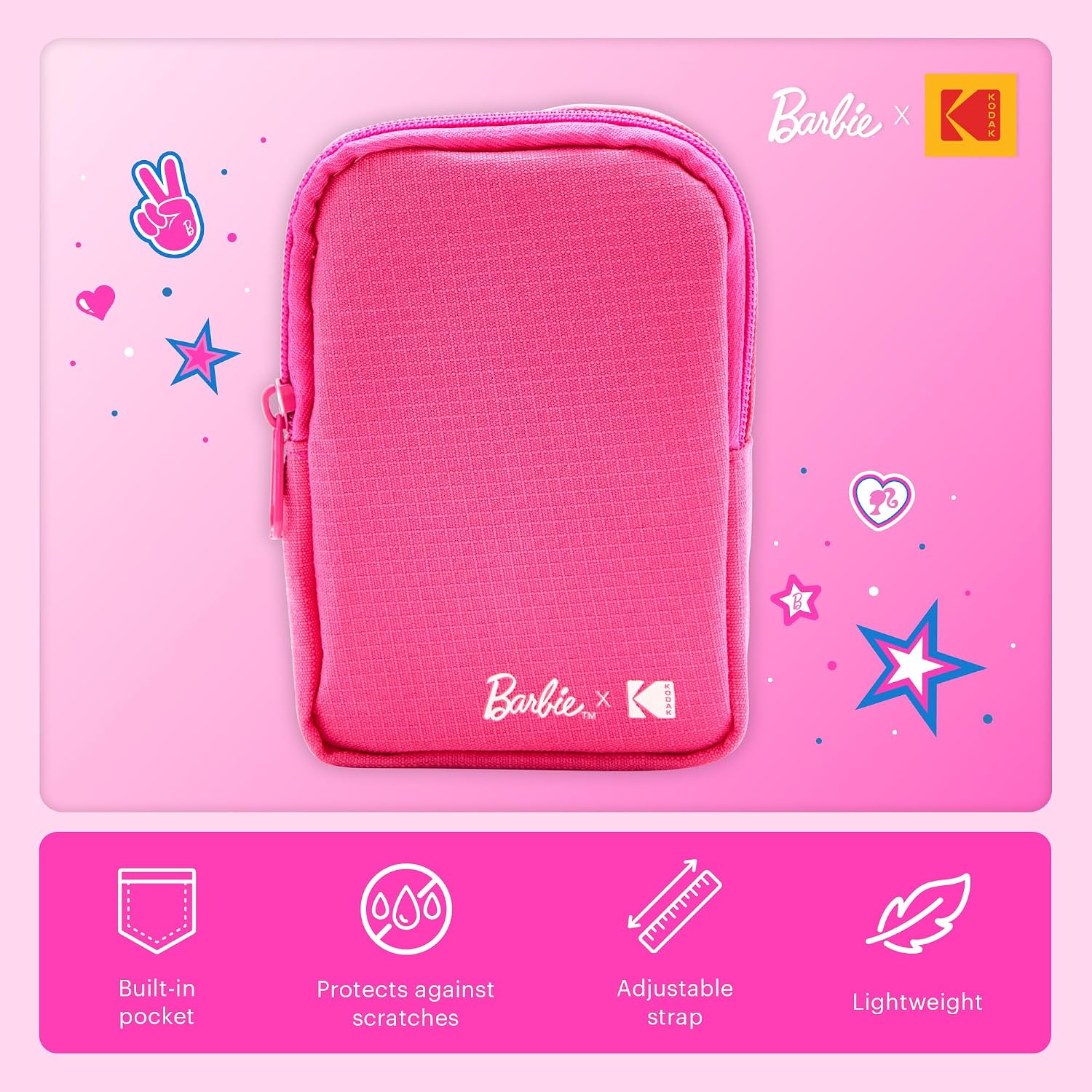 Kodak x Barbie Step Slim Wireless Instant Portable Photo Mobile Printer (Iconic Style)+ Barbie Deluxe Camera Case + Barbie Photo Album + Zink Paper (20 Sheets)
