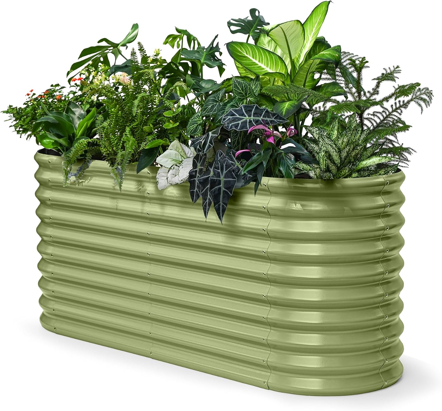 30' Extra Tall Galvanized Raised Garden Bed, 6x2x2.5 ft Metal Planters for Outdoor Plants, Heavy Duty Flower Bed Deep Root for Vegetable, Garden Bed Outdoor Large Planter Box - Moss Green