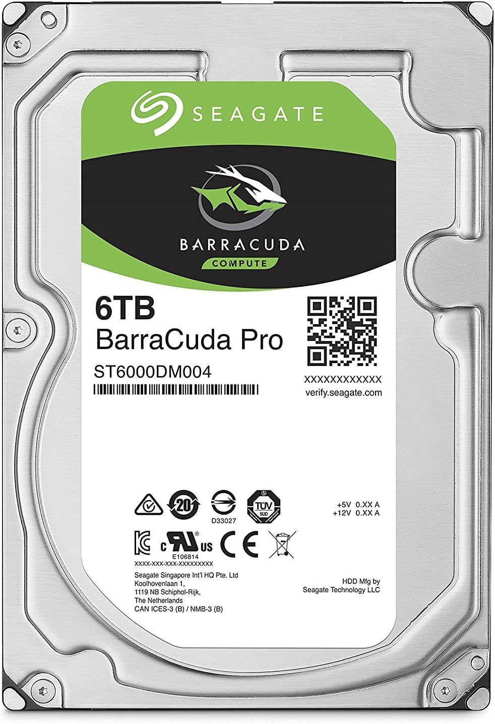Seagate BarraCuda Pro Performance Internal Hard Drive SATA HDD 6TB 6GB/s 128MB Cache 3.5-Inch (ST6000DM004)