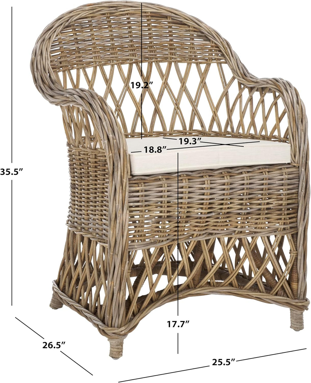 Safavieh Home Collection Inez Natural Wicker Club Chair