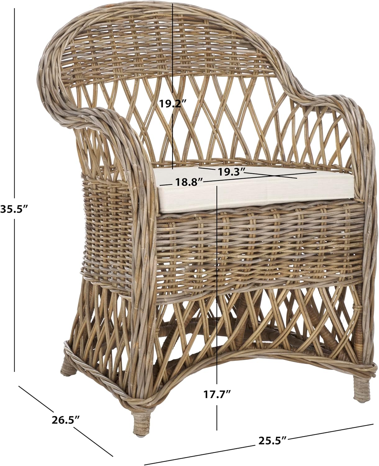 Safavieh Home Collection Inez Natural Wicker Club Chair