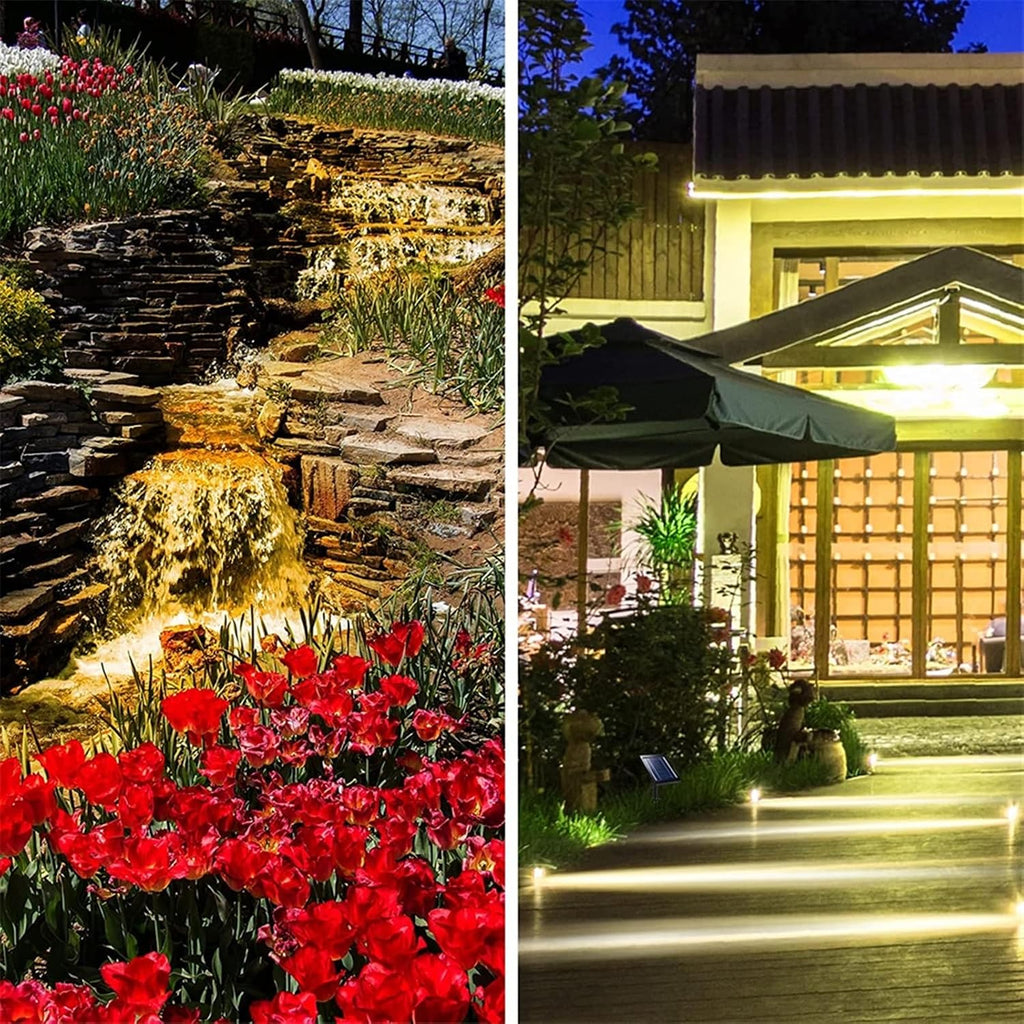 LED Solar Pond Landscape Lamp Outdoor Swimming Pool Underwater Spotlight Lights IP68 Waterproof for Garden Lawn Fountains Decor(3Lamp-Green)
