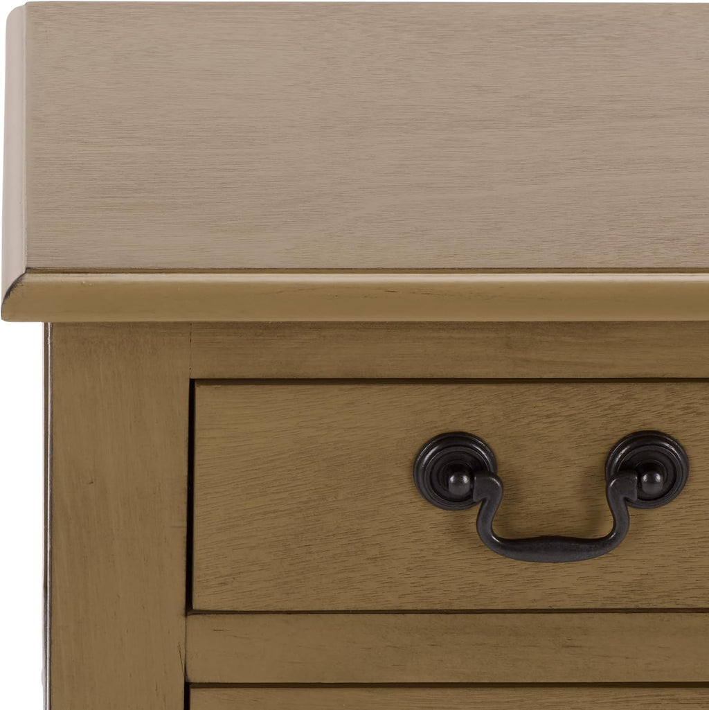 SAFAVIEH Furniture - Athena 3-Drawer Console Table - Desert Brown - Solid Wood - Farmhouse Classic Design - Ideal for Entryway, Living Room, Hallway, 23.5' W x 13' D x 29.5' H (CNS5703F)