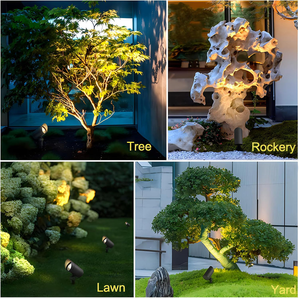 Landscape Spotlight Outdoor 30W Ultra Bright LED Spot Lights Outdoor 120V Waterproof Spot Lights Warm White Landscape Lighting with 5FT Cord with Plug for Flag Pole Tree Yard Garden (4Pack)