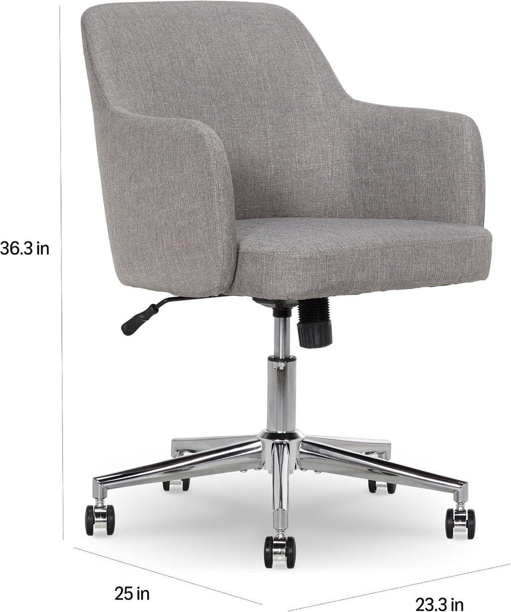 Amazon Basics Modern Home Office Desk Chair with Adjustable Height, 360 Degree Swivel, Smooth-Rolling Wheels, High-Density Foam Cushioning, Light Gray