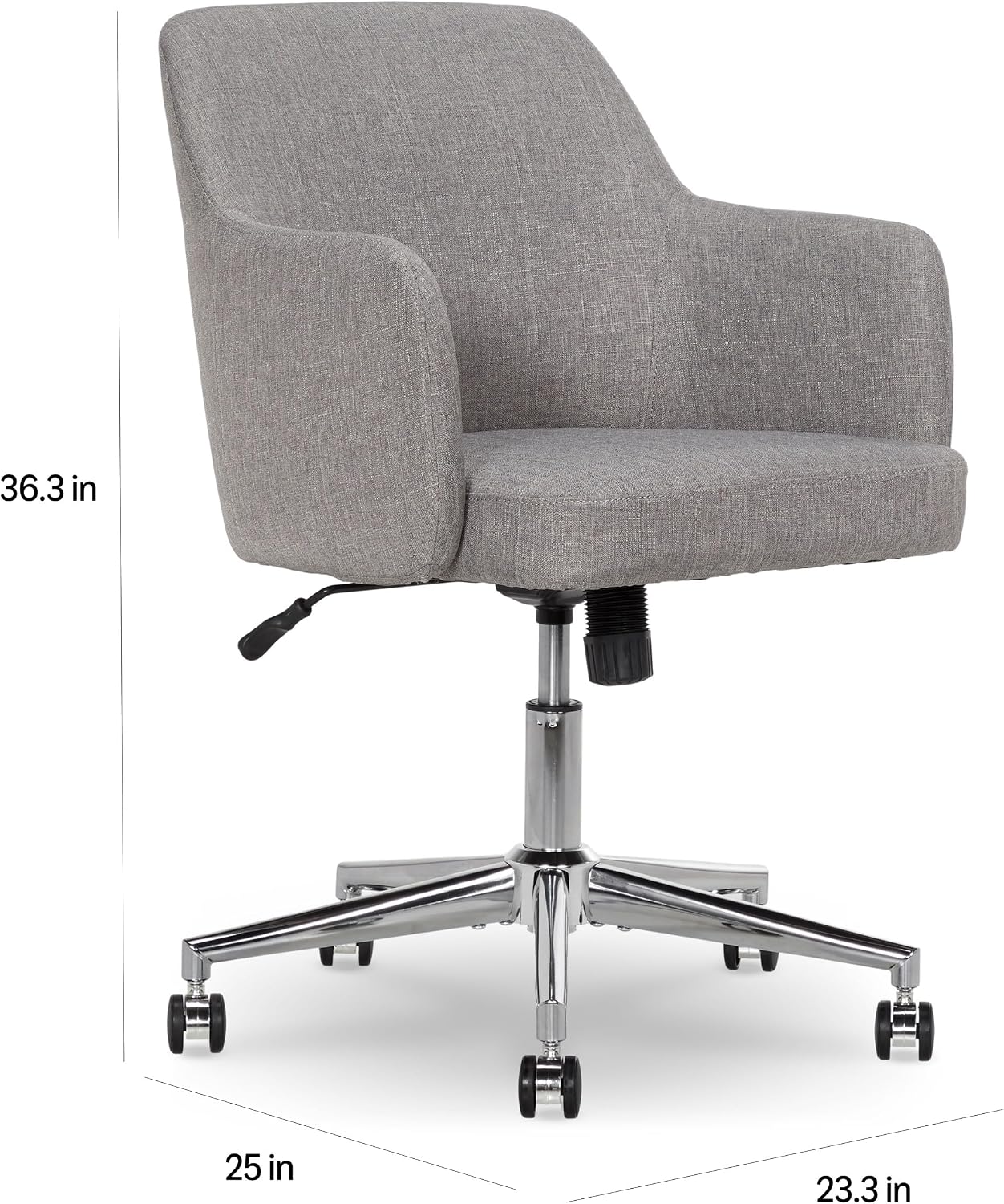 Amazon Basics Modern Home Office Desk Chair with Adjustable Height, 360 Degree Swivel, Smooth-Rolling Wheels, High-Density Foam Cushioning, Light Gray