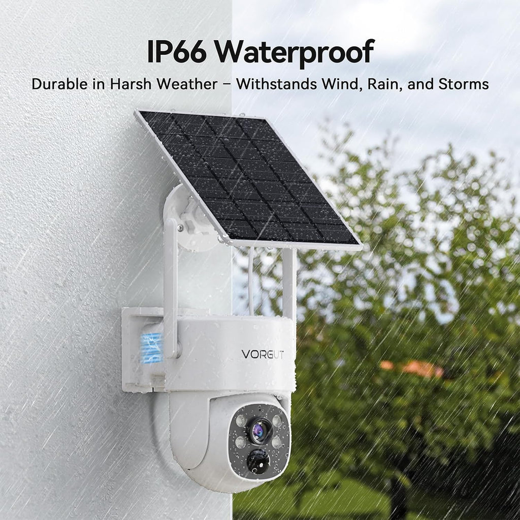 Solar Security Cameras Wireless Outdoor with 10'' Monitor, 4pcs 2K Solar Powered Camera System, 360° PTZ, Color Night Vision,Human Detection,10CH NVR with 500GB HDD,2.4G/5G WiFi,No Monthly Fee