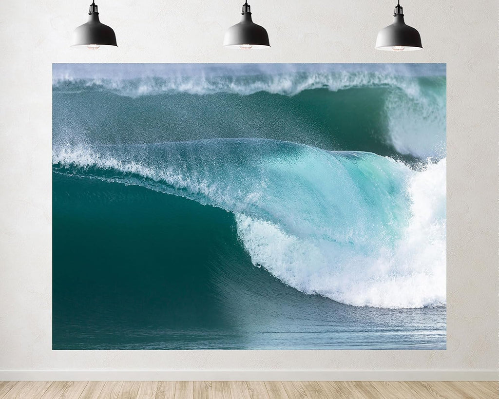 Trykid 20x10ft Green Wave Sea Foam Backdrop Clear Ocean Scenery Smooth Surf Nature Landscape Photography Background Beach Theme Gathering Party Decoration Photo Booth Prop Fabric